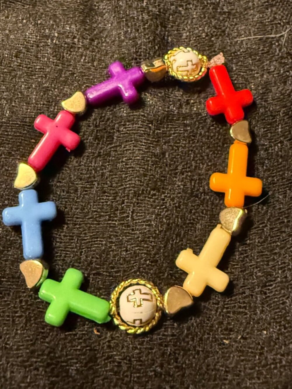 Rainbow Faith Stretch Bracelet — Handmade by Sea & Soul Designs